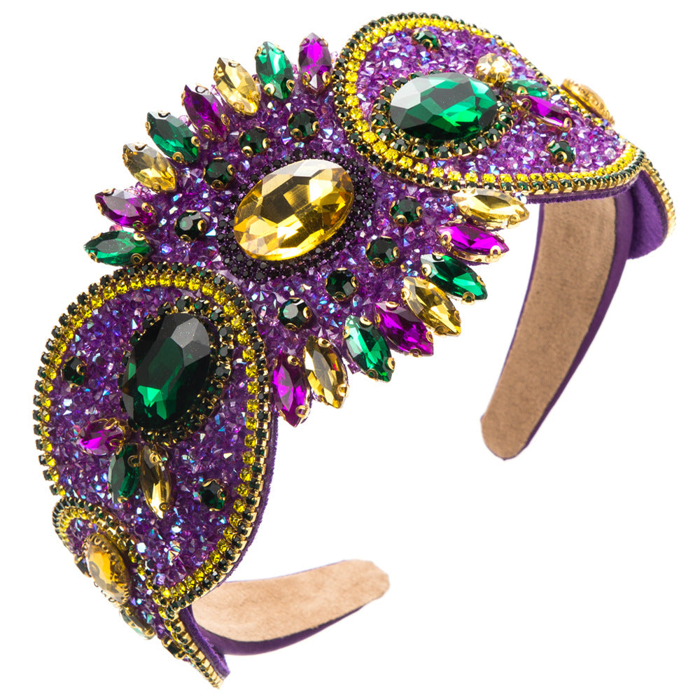 Wholesale Carnival Baroque Super Flash Full Diamond Party Headband